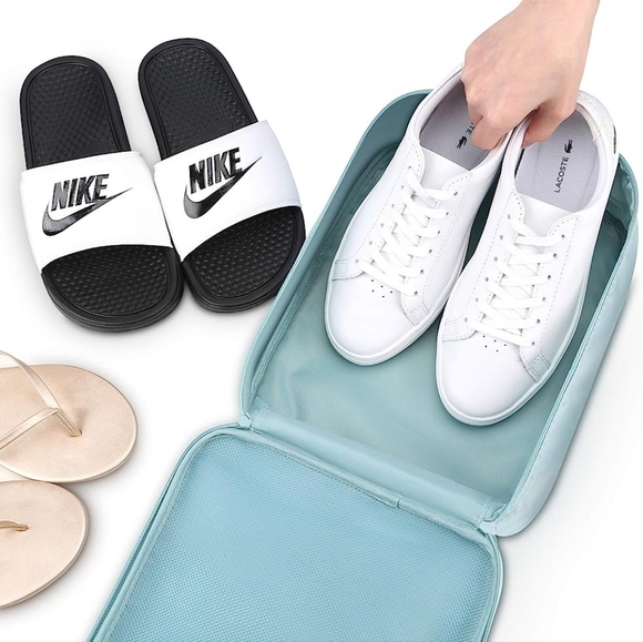 Mossio Pink Shoe Bag Holds 3 Pair of Shoes for Travel and Daily Use Storage - Picture 7 of 8